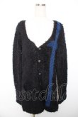 画像1: PUTUMAYO / クロスシャギーニットカーディガン  黒×青 Y-25-12-17-081-PT-TO-SZ-ZY (1)