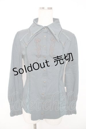 画像: Rozen Kavalier / 刺繍入りレース切替ブラウス  グリーン Y-25-12-17-083-OO-BL-SZ-ZY