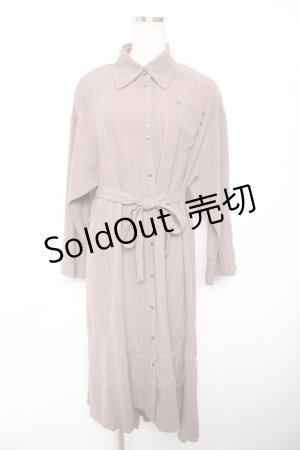 画像: Rozen Kavalier / ストライプシャツワンピース  ブラウン Y-25-12-17-084-OO-OP-SZ-ZY