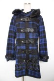 画像1: ALGONQUINS / ベルトデザインダッフルコート 1 黒×青 Y-25-12-17-087-AL-CO-SZ-ZY (1)