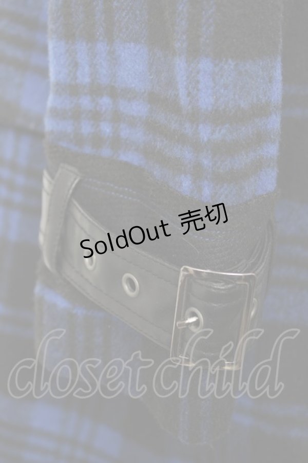 画像4: ALGONQUINS / ベルトデザインダッフルコート 1 黒×青 Y-25-12-17-087-AL-CO-SZ-ZY (4)