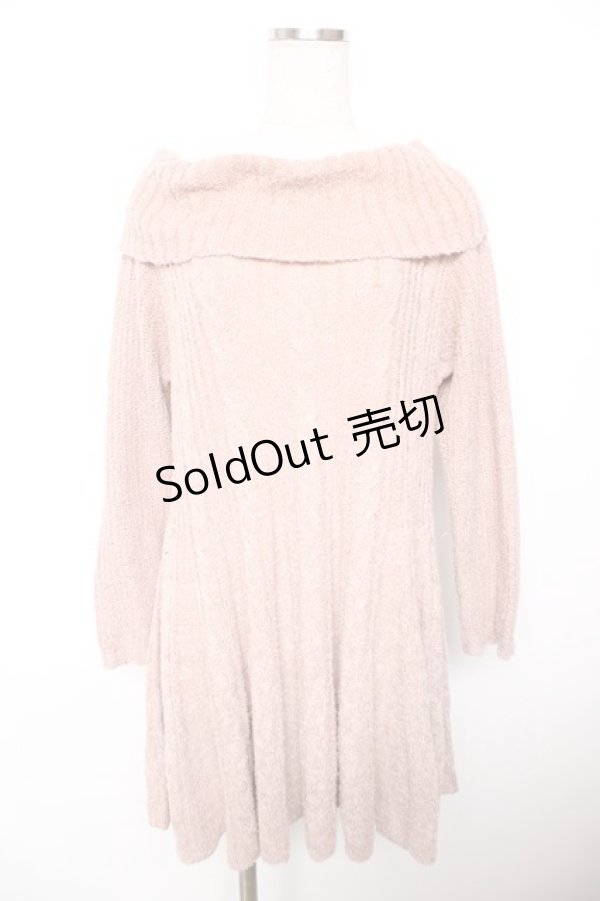 画像1: axes femme / バックレースアップニットワンピース  ピンク Y-25-12-17-089-AX-OP-SZ-ZS (1)