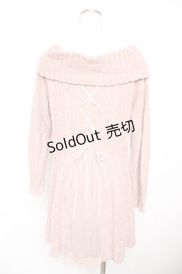 画像2: axes femme / バックレースアップニットワンピース  ピンク Y-25-12-17-089-AX-OP-SZ-ZS (2)