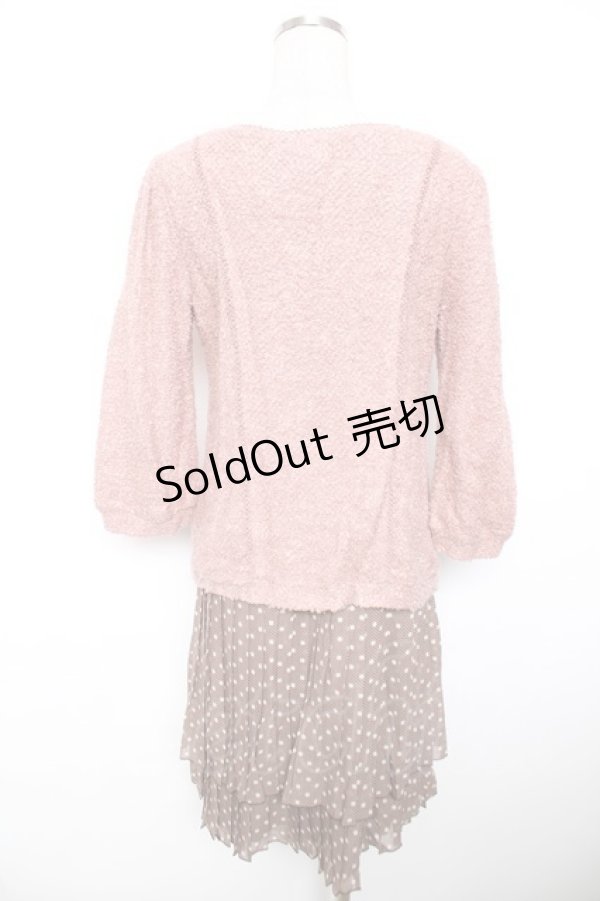 画像2: axes femme / 3つリボン切替ワンピース  ピンク Y-25-12-17-090-AX-OP-SZ-ZS (2)