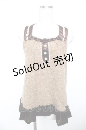 画像: axes femme / ベロア使いノースリチュニック  ブラウン Y-25-12-17-091-AX-TO-SZ-ZS