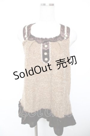 画像: axes femme / ベロア使いノースリチュニック  ブラウン Y-25-12-17-092-AX-TO-SZ-ZY