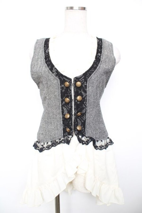 画像1: axes femme / 裾燕尾ベスト  黒 Y-25-12-17-095-AX-TO-SZ-ZY (1)