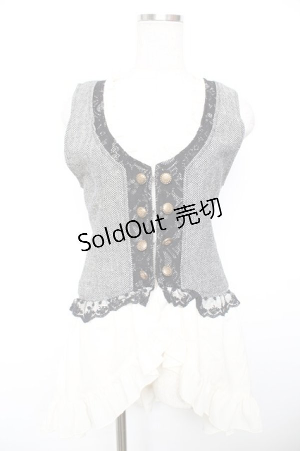 画像1: axes femme / 裾燕尾ベスト  黒 Y-25-12-17-095-AX-TO-SZ-ZS (1)