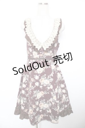 画像: axes femme / 総バラ柄Backリボンワンピース  ワイン Y-25-12-17-097-AX-OP-SZ-ZY