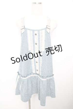 画像: axes femme / 薔薇レース使いジャンパースカート  ブルー Y-25-12-17-098-AX-OP-SZ-ZS