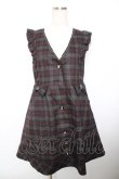 画像1: axes femme / チェック柄リボンジャンドレ  黒 Y-25-12-17-102-AX-OP-SZ-ZY (1)