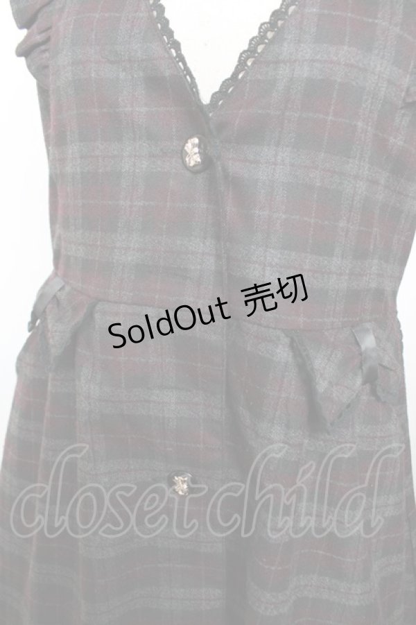 画像3: axes femme / チェック柄リボンジャンドレ  黒 Y-25-12-17-102-AX-OP-SZ-ZY (3)