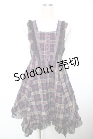 画像: axes femme / 先染めチェックイレヘムチュニ  紺 Y-25-12-17-104-AX-OP-SZ-ZY