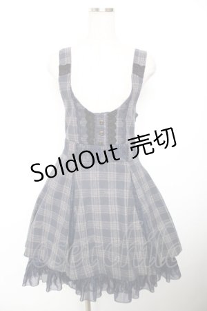 画像: axes femme / チェック柄ジャンドレ  紺 Y-25-12-17-105-AX-OP-SZ-ZY