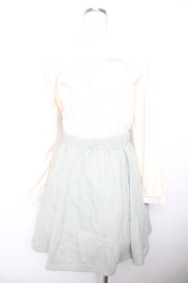 画像2: axes femme / 千鳥スカートドッキングワンピース M 生成り Y-25-12-17-108-AX-OP-SZ-ZY (2)