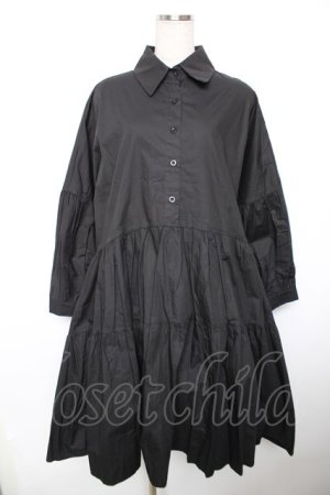 画像: axes femme / ティアードシャツワンピース  黒 Y-25-12-17-110-AX-OP-SZ-ZY