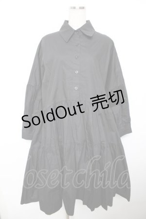 画像: axes femme / ティアードシャツワンピース  黒 Y-25-12-17-110-AX-OP-SZ-ZS
