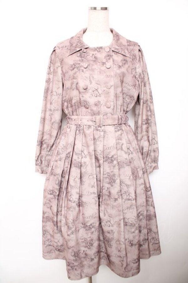 画像1: an another angelus / エンジェル柄ダブル釦ワンピース F ベージュ Y-25-12-17-112-CA-OP-SZ-ZY (1)