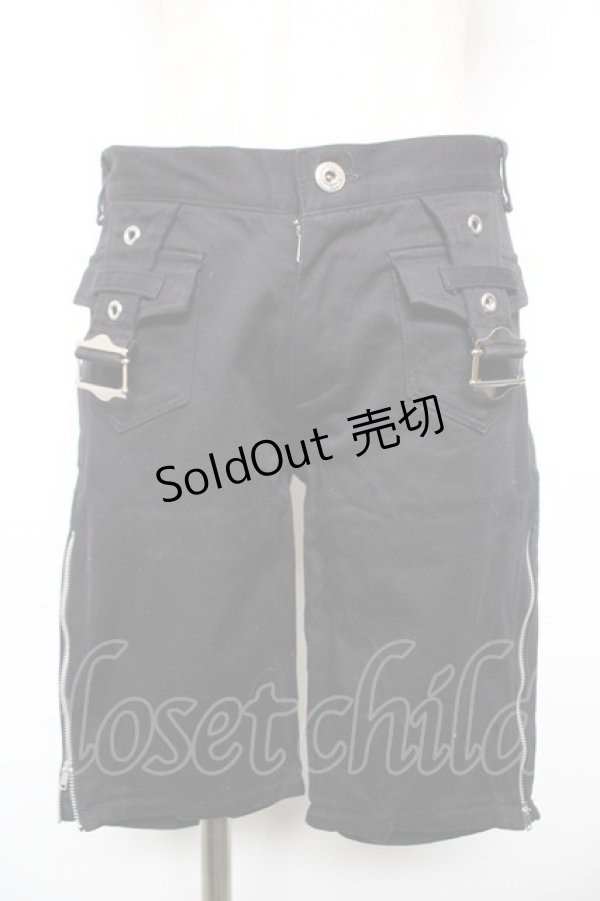 画像1: BPN / 裾ZIPハーフパンツ M 黒 Y-25-12-17-116-GO-PA-SZ-ZY (1)