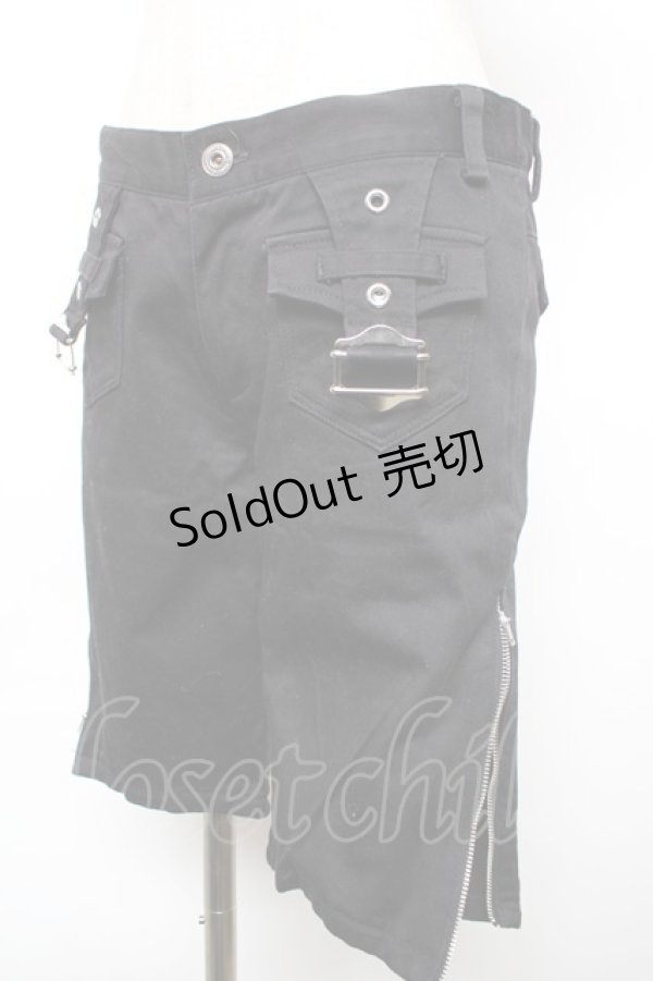 画像3: BPN / 裾ZIPハーフパンツ M 黒 Y-25-12-17-116-GO-PA-SZ-ZY (3)