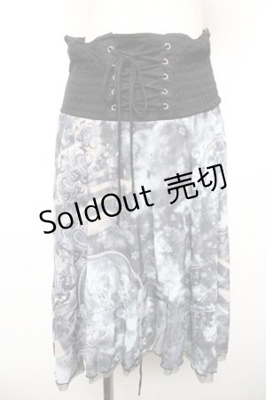 画像: Ozz Croce / 総柄変形スカート  グレー Y-25-12-17-119-OO-SK-SZ-ZS