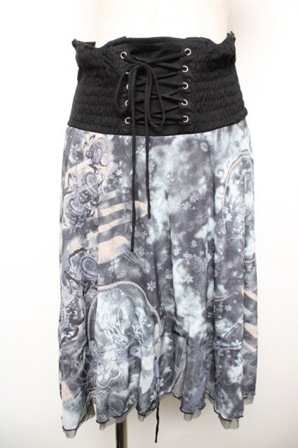 画像1: Ozz Croce / 総柄変形スカート  グレー Y-25-12-17-119-OO-SK-SZ-ZY (1)