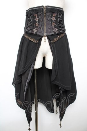 画像: Ozz oneste / 薔薇十字刺繍イレギュラーオーバーコルセット  黒 Y-25-12-17-121-OO-SK-SZ-ZY
