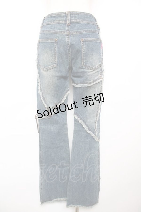画像2: ALGONQUINS / 編み上げデニムパンツ 1 インディゴ Y-25-12-17-122-AL-PA-SZ-ZY (2)