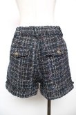 画像2: axes femme / ベロアリボン使いツイードショートパンツ  紺 Y-25-12-17-127-AX-PA-SZ-ZY (2)