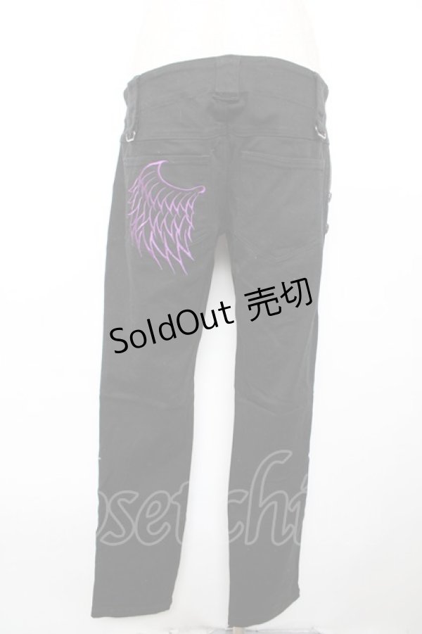 画像2: ALGONQUINS / バイカラーダメージパンツ 2 カーキ×黒 Y-25-12-17-132-AL-PA-SZ-ZY (2)