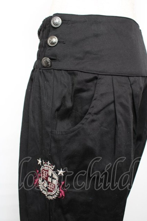 画像3: PUTUMAYO / エンブレム刺繍裾ZIPパンツ  黒 Y-25-12-17-135-PT-PA-SZ-ZY (3)