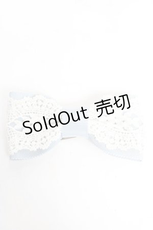 画像: Melody BasKet / レースリボンヘアクリップ  サックス Y-25-12-17-017-LO-AC-SZ-ZT0304W