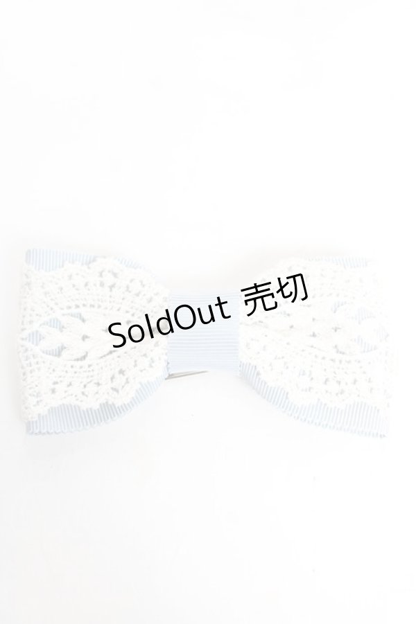 画像1: Melody BasKet / レースリボンヘアクリップ  サックス Y-25-12-17-017-LO-AC-SZ-ZT0304W (1)