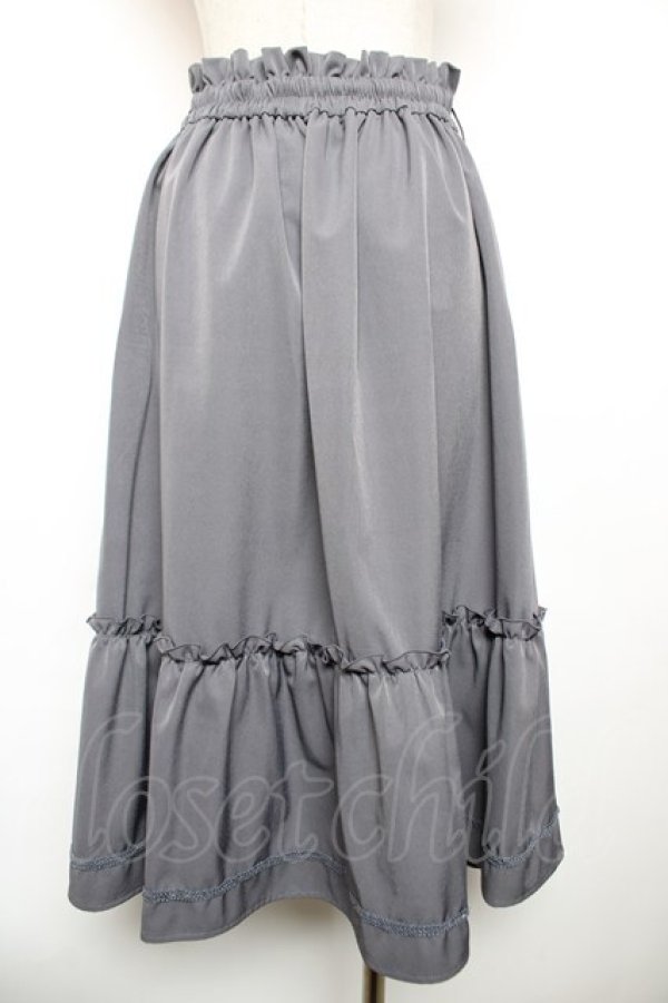 画像2: axes femme / 花刺繍入り切替フレアスカート M グレー Y-25-12-17-140-AX-SK-SZ-ZY (2)