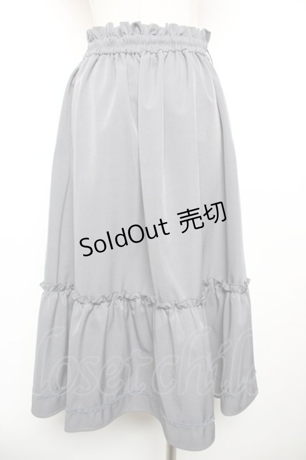 画像2: axes femme / 花刺繍入り切替フレアスカート M グレー Y-25-12-17-140-AX-SK-SZ-ZS (2)