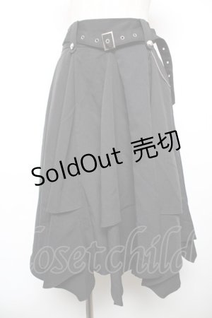 画像: axes femme / ボリューム×アシメヘムスカート F 黒 Y-25-12-17-141-AX-SK-SZ-ZY