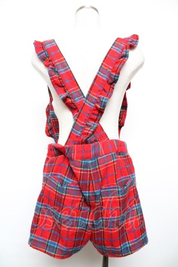 画像2: Candy Stripper / フリルサスペンダーつきショートパンツ  赤 Y-25-12-17-142-PU-PA-AS-ZY (2)