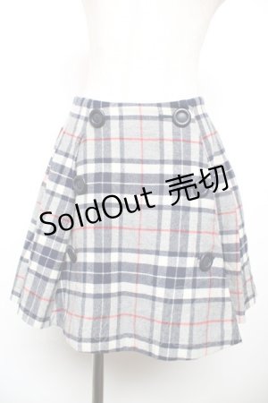画像: MILK / ウールチェックスカート  グレーｘ紺 Y-25-12-17-144-ML-SK-AS-ZI