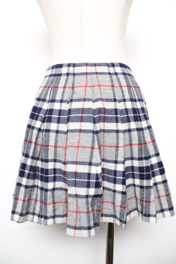 画像2: MILK / ウールチェックスカート  グレーｘ紺 Y-25-12-17-144-ML-SK-AS-ZY (2)