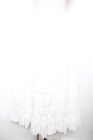 画像: axes femme / コットンフレアロングスカート M 白 Y-25-12-17-147-AX-SK-SZ-ZY