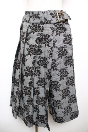 画像: axes femme / 花柄スカート巻きパンツ M 黒 Y-25-12-17-149-AX-PA-SZ-ZY