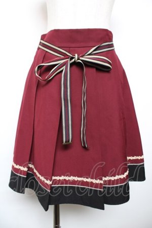 画像: axes femme POETIQUE / バイカラープリーツスカート  ワイン Y-25-12-17-154-AX-SK-SZ-ZY