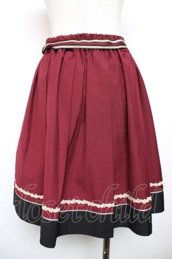 画像2: axes femme POETIQUE / バイカラープリーツスカート  ワイン Y-25-12-17-154-AX-SK-SZ-ZY (2)