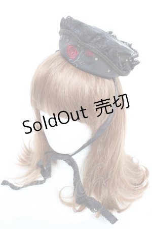 画像: Ozz Croce / rose刺繍ミニハット  黒 Y-25-12-17-022-OO-ZA-SZ-ZY