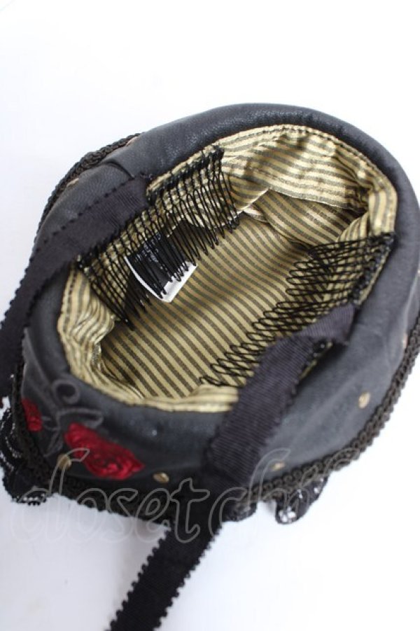 画像5: Ozz Croce / rose刺繍ミニハット  黒 Y-25-12-17-022-OO-ZA-SZ-ZY (5)