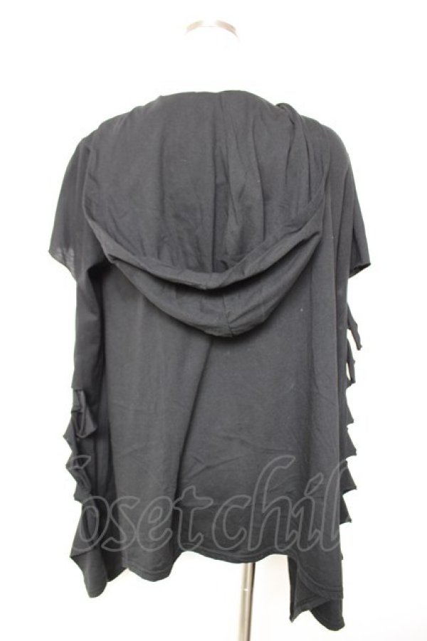 画像2: SEX POT ReVeNGe / 袖クラッシュptカットソー  黒×白 Y-25-12-17-025-SP-TO-SZ-ZY (2)