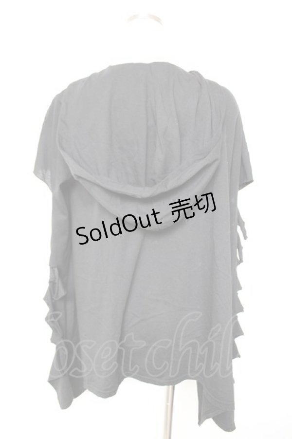 画像2: SEX POT ReVeNGe / 袖クラッシュptカットソー  黒×白 Y-25-12-17-025-SP-TO-SZ-ZY (2)