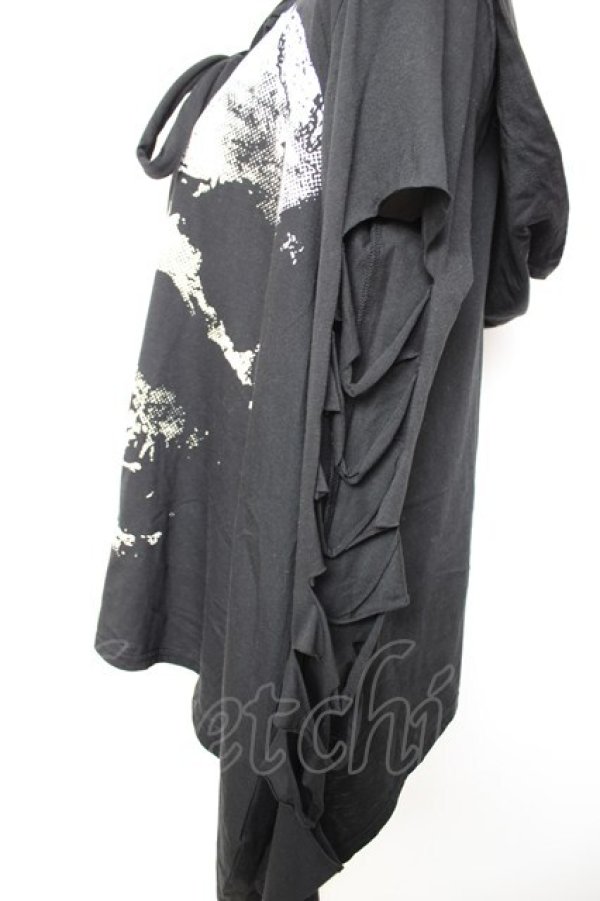 画像3: SEX POT ReVeNGe / 袖クラッシュptカットソー  黒×白 Y-25-12-17-025-SP-TO-SZ-ZY (3)