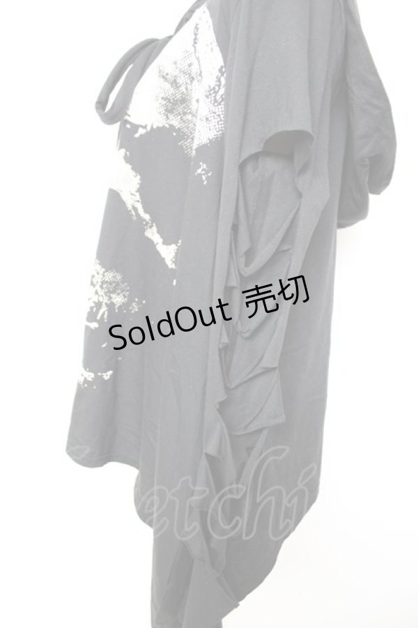 画像3: SEX POT ReVeNGe / 袖クラッシュptカットソー  黒×白 Y-25-12-17-025-SP-TO-SZ-ZY (3)