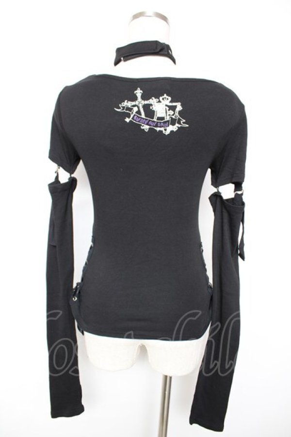 画像2: Deorart / チョーカーデザインセパレートスリーブカットソー M 黒 Y-25-12-17-027-PU-TO-SZ-ZY (2)